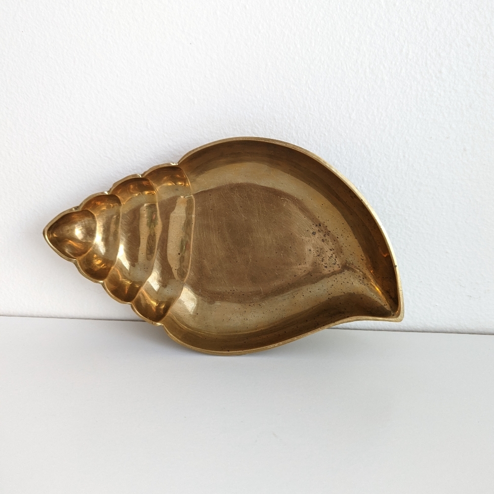 Vintage Brass Shell Dish